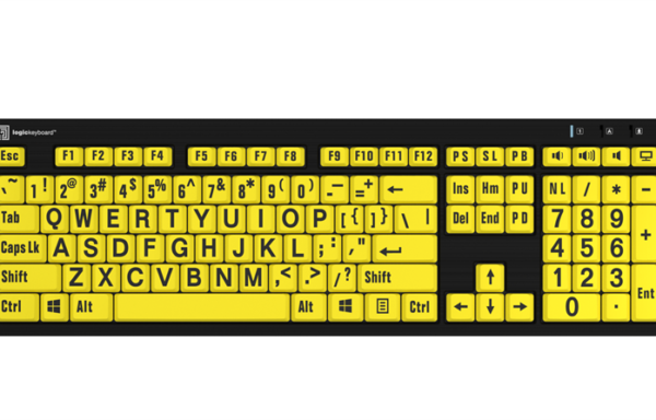 LargePrint  – PC Nero Slimline Keyboard (Logickeyboard)